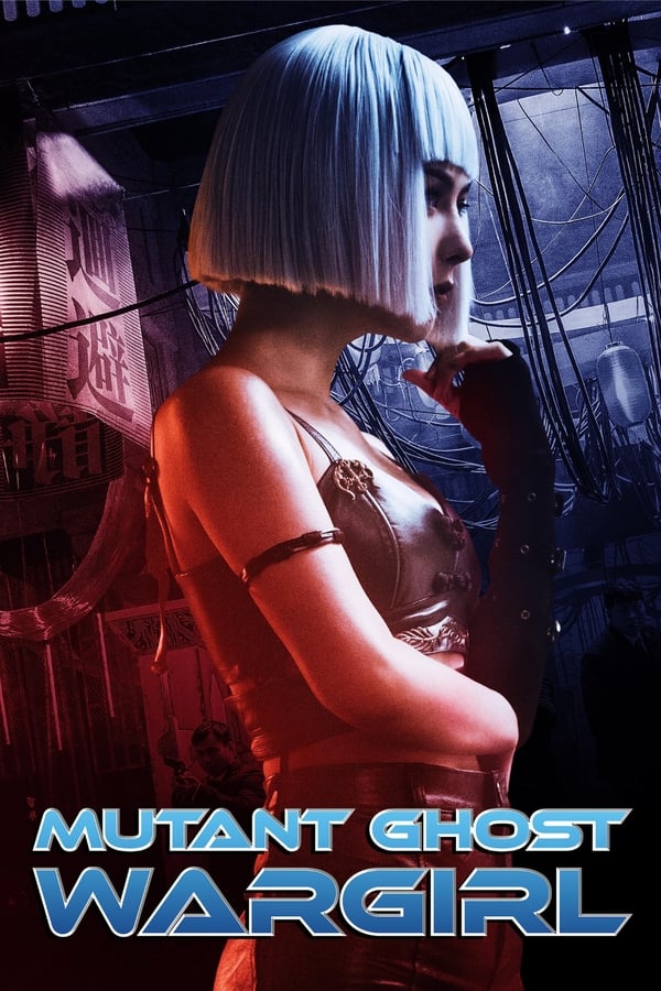 A woman with a silver bob haircut and metallic outfit stands thoughtfully, set against a futuristic urban backdrop. The text reads "Mutant Ghost Wargirl.